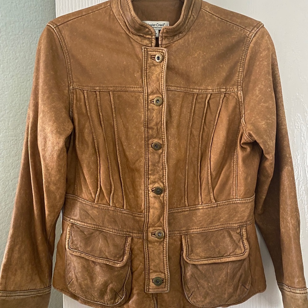 Coldwater Creek Tan Women's Leather Jacket